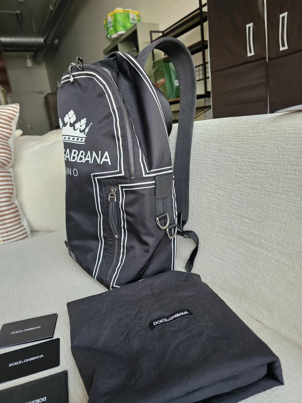 Dolce & Gabbana Milano Black Logo Backpack